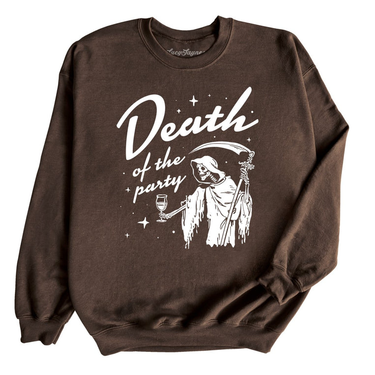 Death Of The Party Graphic Sweatshirt - Dark Chocolate