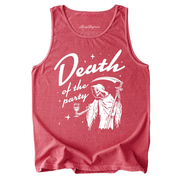 Death Of The Party Comfort Colors Graphic Tank Top - Crimson