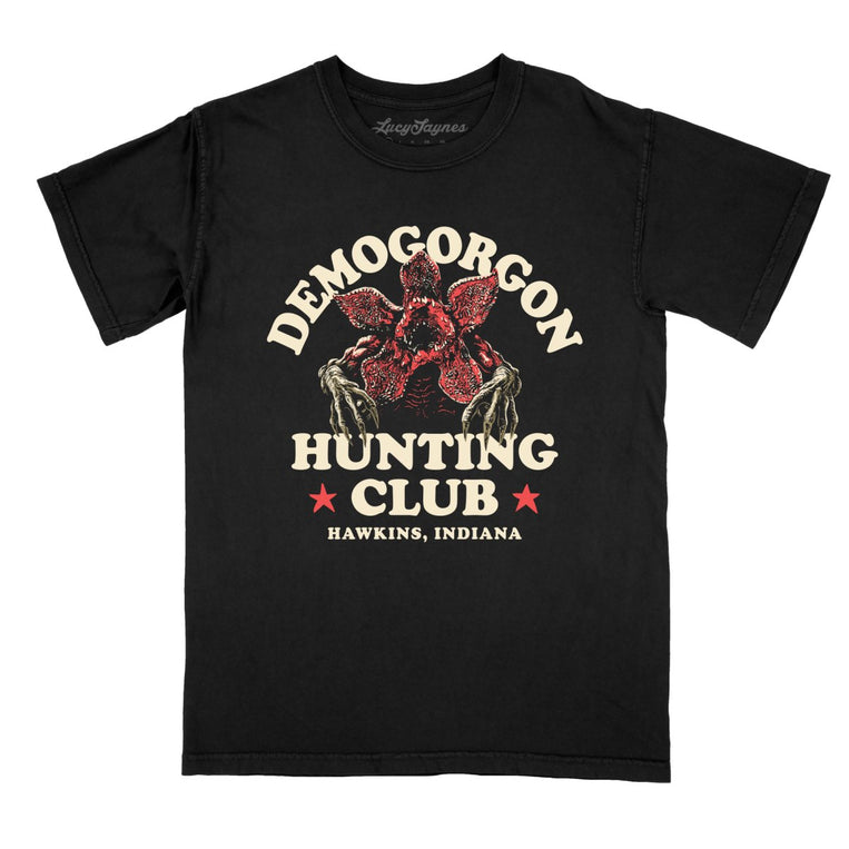 Demogorgon Hunting Club Comfort Colors Graphic Tee - Black