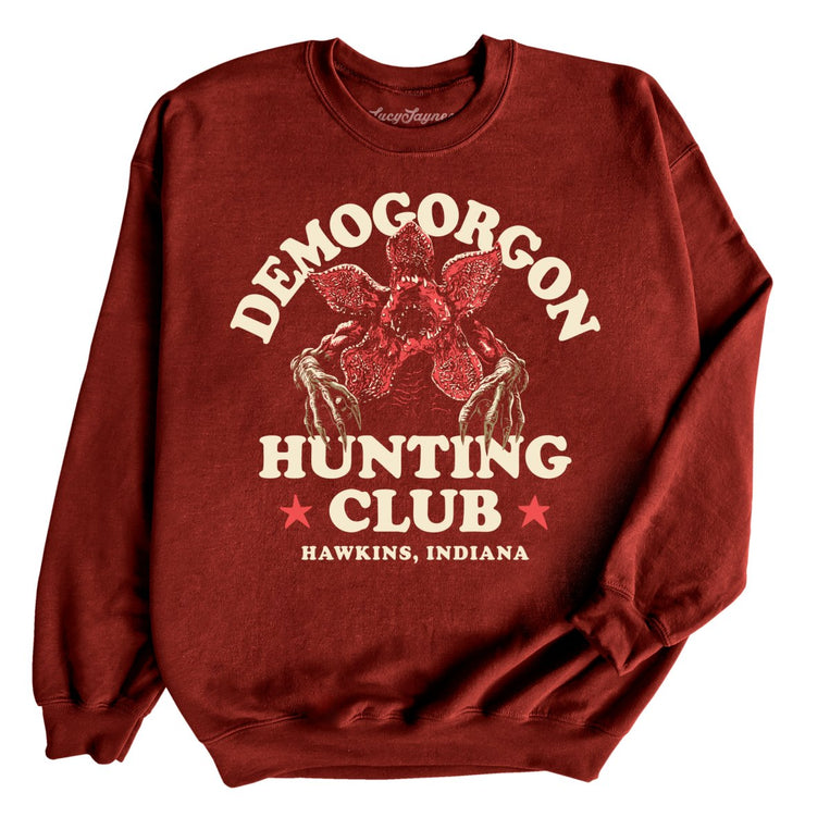 Demogorgon Hunting Club Graphic Sweatshirt - Garnet