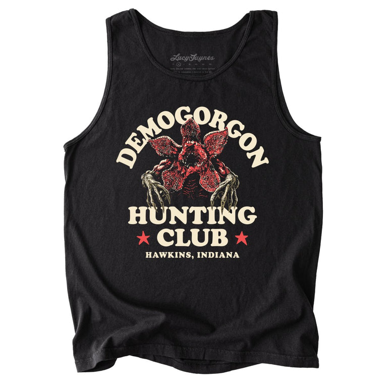 Demogorgon Hunting Club Comfort Colors Graphic Tank Top - Black