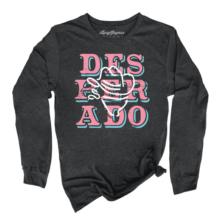 Desperado Graphic Long Sleeve Tee - Dark Grey Heather