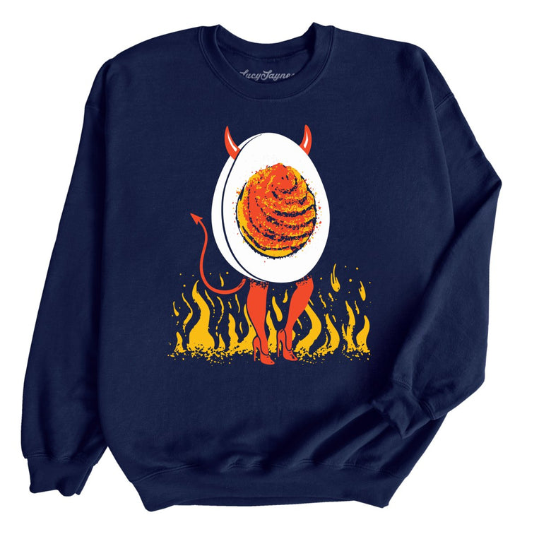 Deviled Egg Graphic Sweatshirt - Navy