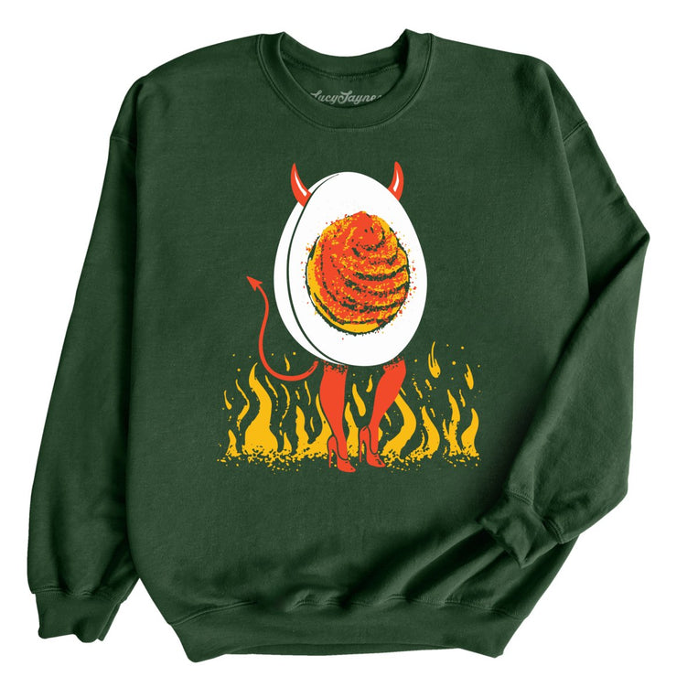 Deviled Egg Graphic Sweatshirt - Forest