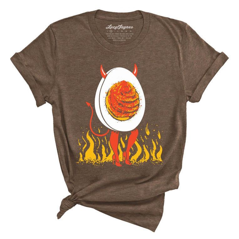 Deviled Egg Graphic Tee - Heather Brown