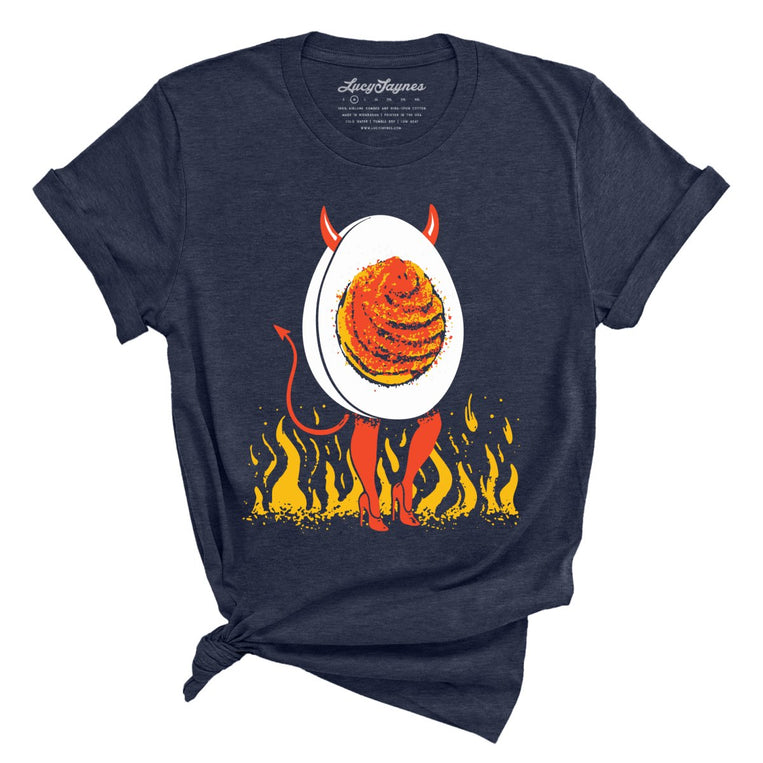 Deviled Egg Graphic Tee - Heather Midnight Navy