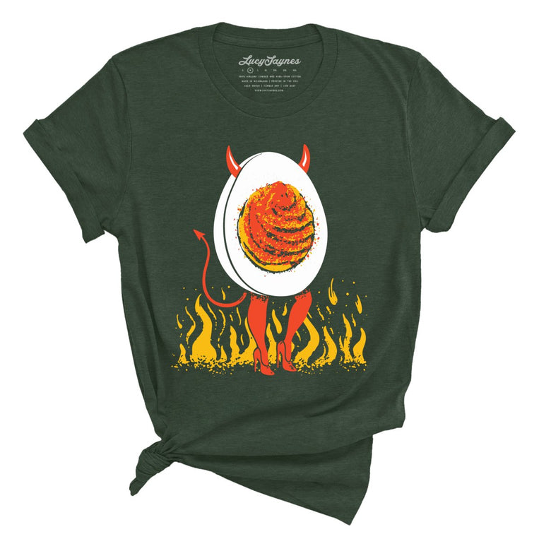 Deviled Egg Graphic Tee - Heather Forest