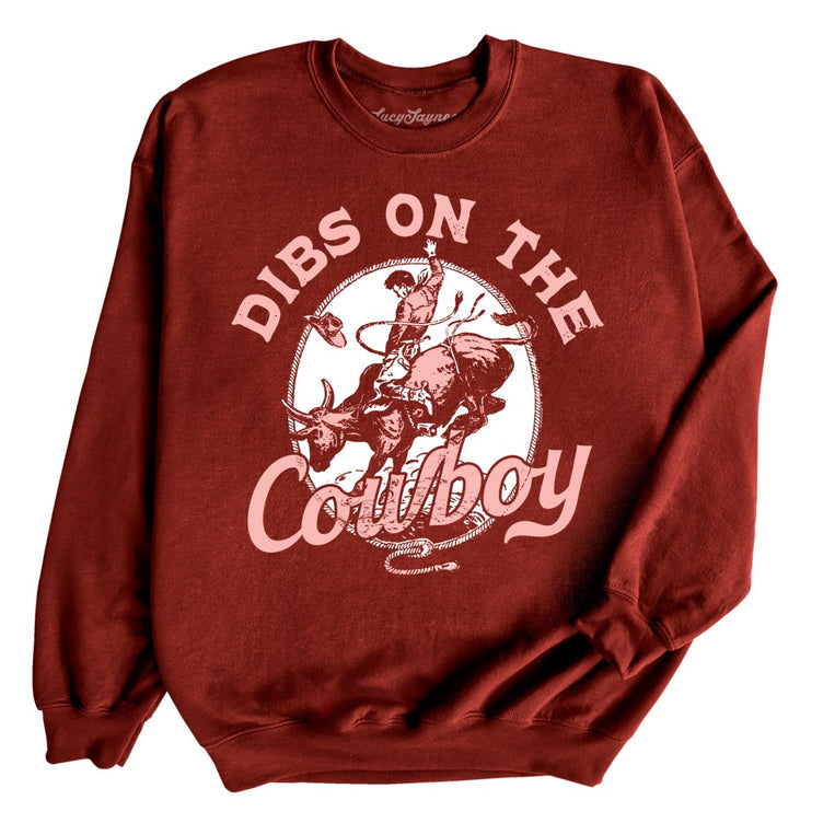 Dibs On The Cowboy Graphic Sweatshirt - Garnet