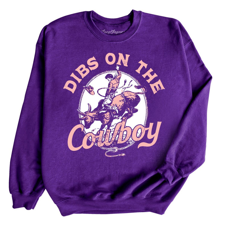 Dibs On The Cowboy Graphic Sweatshirt - Purple