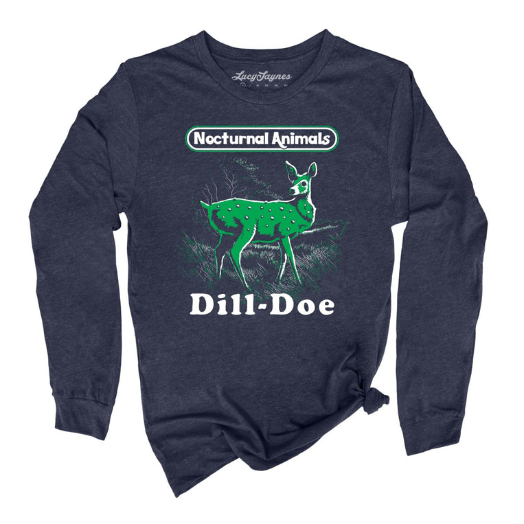 Dill Doe Graphic Long Sleeve Tee - Heather Navy