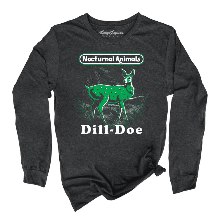 Dill Doe Graphic Long Sleeve Tee - Dark Grey Heather