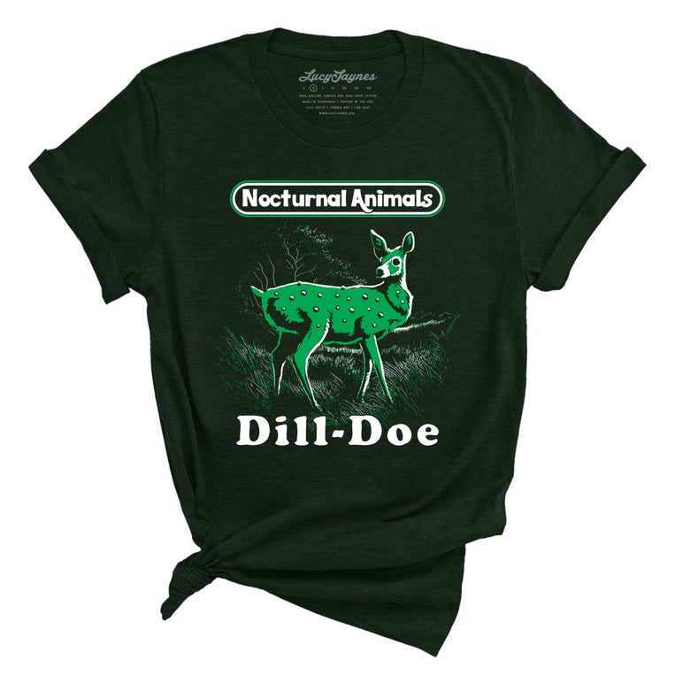 Dill Doe Graphic Tee - Heather Emerald