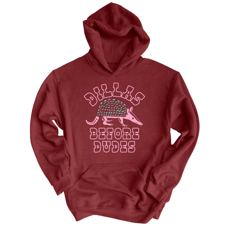 Dillas Before Dudes Graphic Hoodie - Maroon