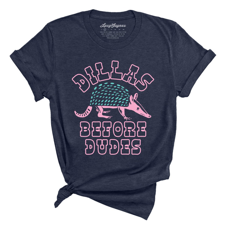 Dillas Before Dudes Graphic Tee - Heather Midnight Navy