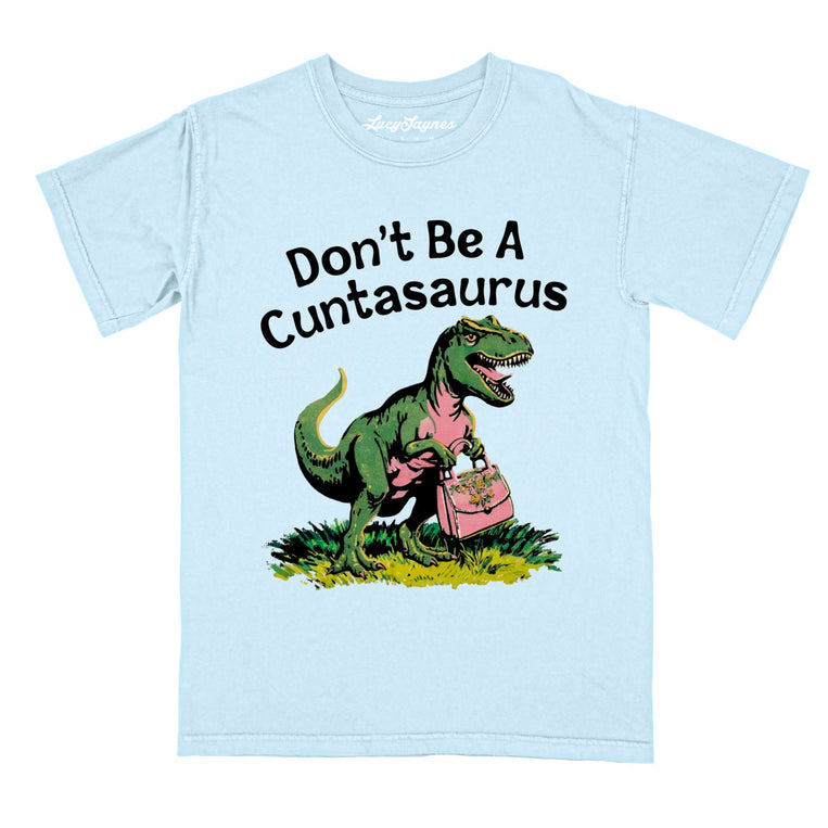 Don't Be A Cuntasaurus Comfort Colors Graphic Tee - Chambray