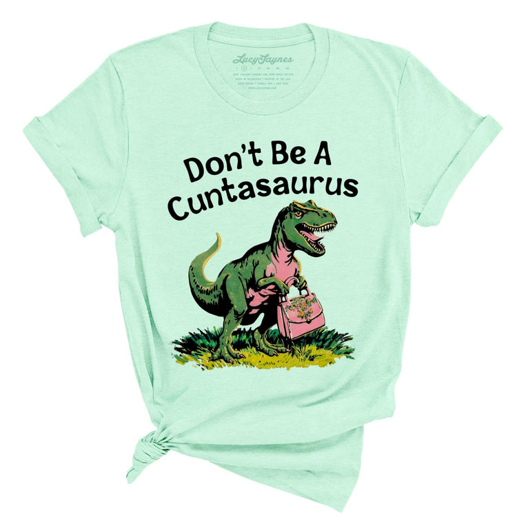 Don't Be A Cuntasaurus Graphic Tee - Heather Mint