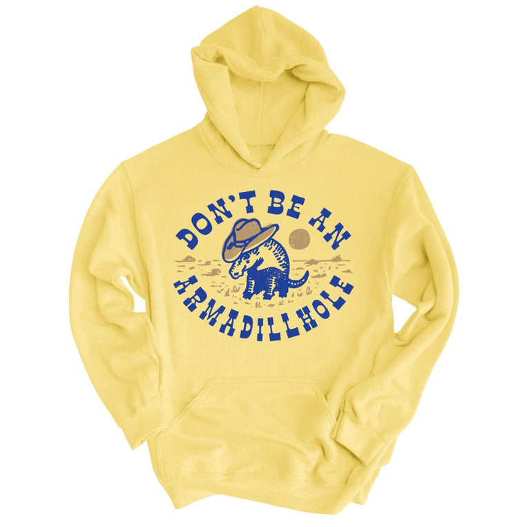Don't Be An Armadillhole Graphic Hoodie - Light Yellow