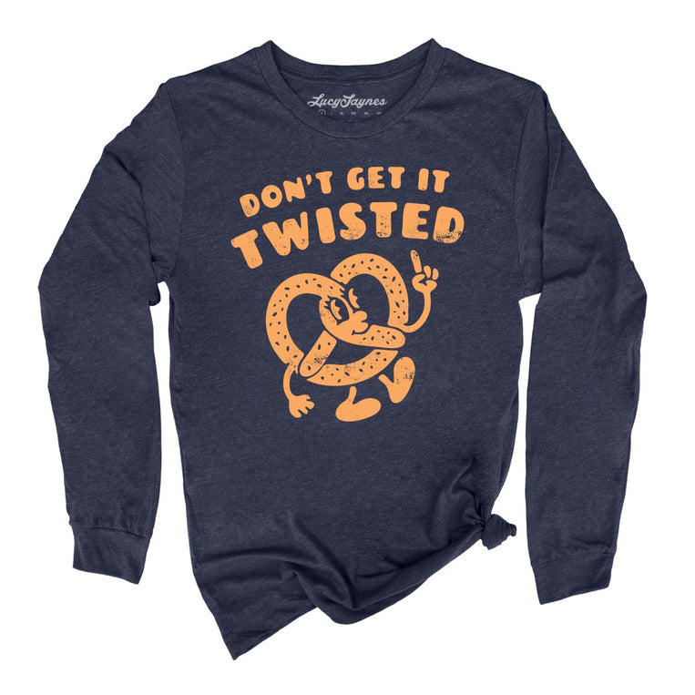 Don't Get It Twisted Graphic Long Sleeve Tee - Heather Navy