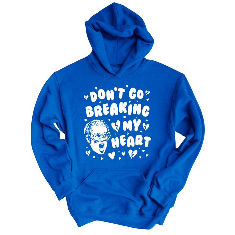 Don't Go Breaking My Heart Graphic Hoodie - Royal