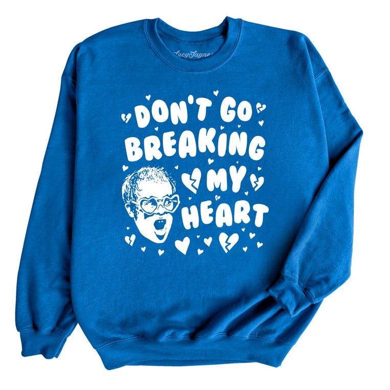 Don't Go Breaking My Heart Graphic Sweatshirt - Royal
