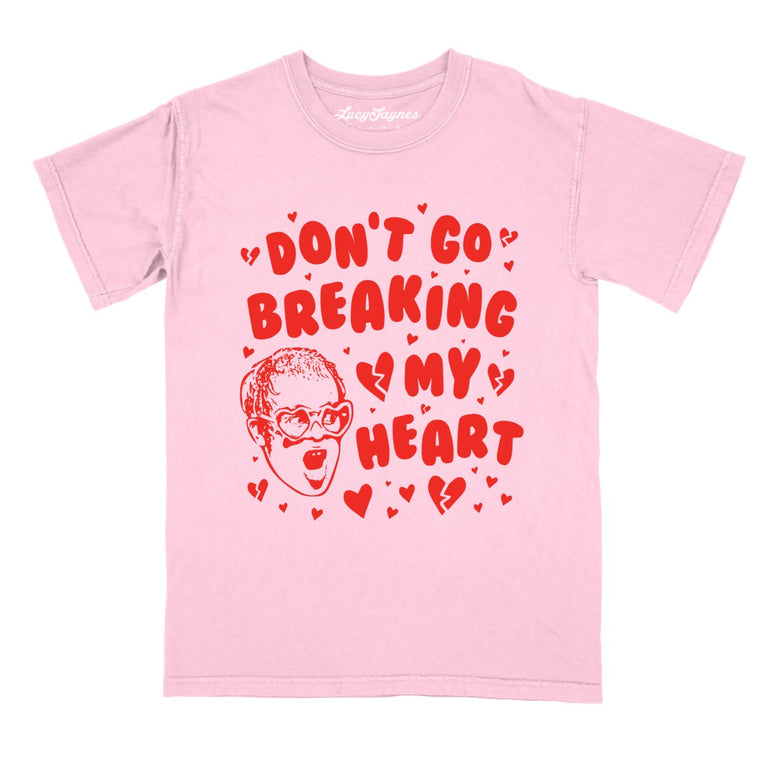 Don't Go Breaking My Heart Comfort Colors Graphic Tee - Blossom