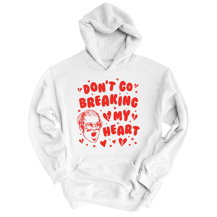 Don't Go Breaking My Heart Graphic Hoodie - White