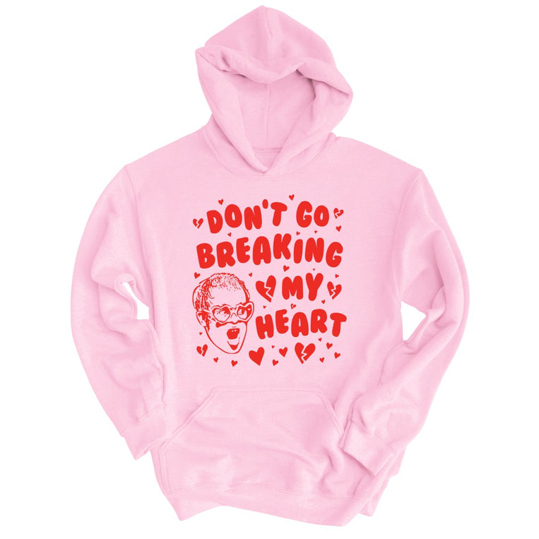 Don't Go Breaking My Heart Graphic Hoodie - Light Pink