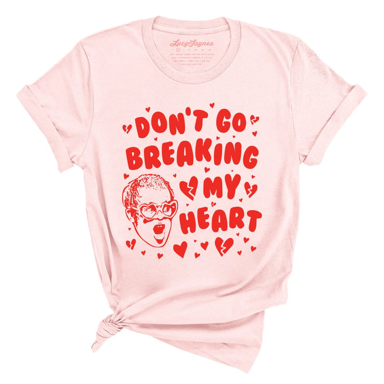 Don't Go Breaking My Heart Graphic Tee - Soft Pink