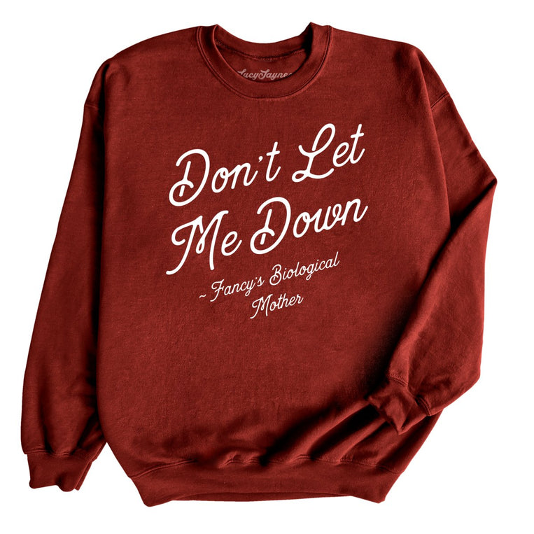 Don't Let Me Down Graphic Sweatshirt - Garnet