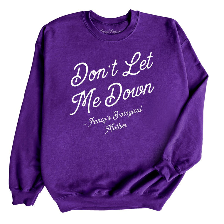 Don't Let Me Down Graphic Sweatshirt - Purple