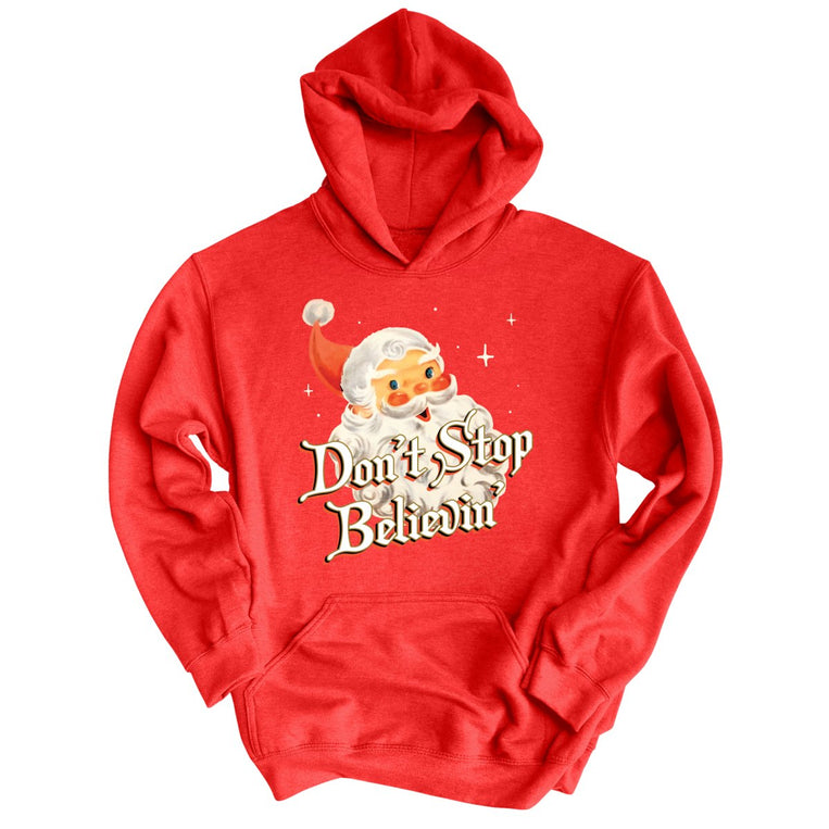 Don't Stop Believin' Graphic Hoodie - Red