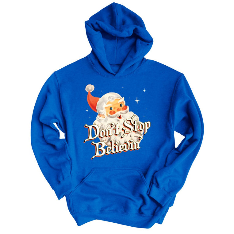 Don't Stop Believin' Graphic Hoodie - Royal