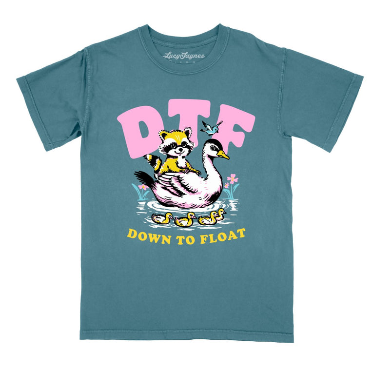 Down To Float Comfort Colors Graphic Tee - Blue Spruce