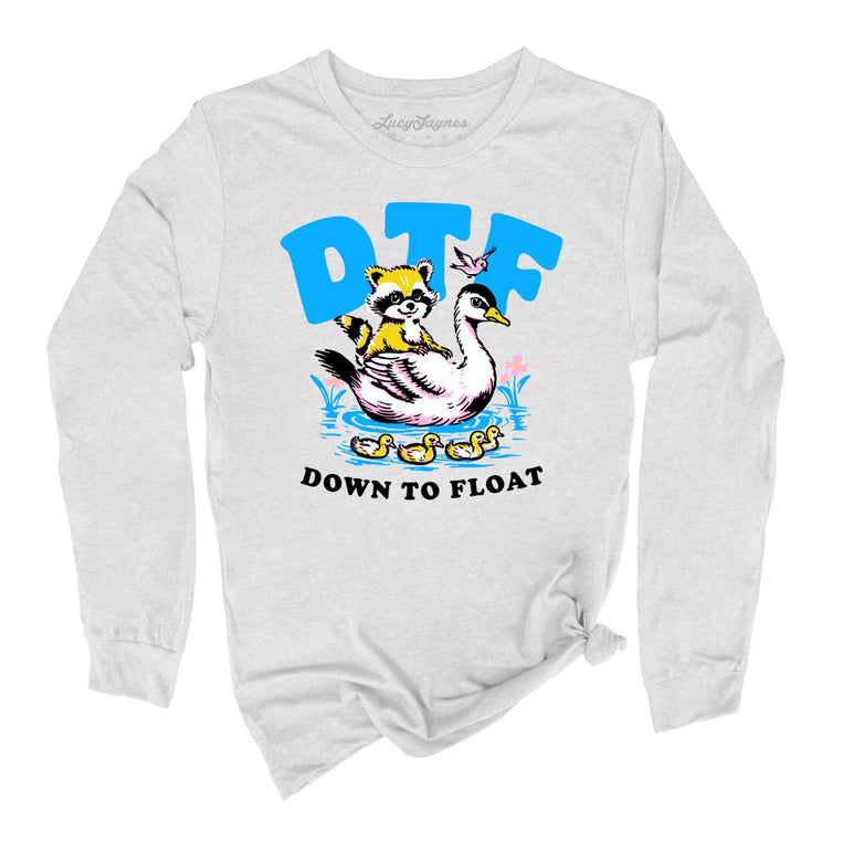 Down To Float Graphic Long Sleeve Tee - Ash