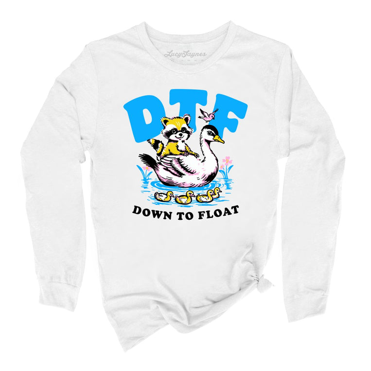 Down To Float Graphic Long Sleeve Tee - White