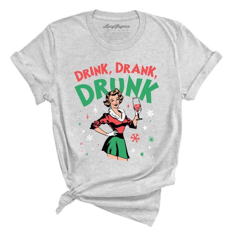 Drink Drank Drunk Graphic Tee - Athletic Heather