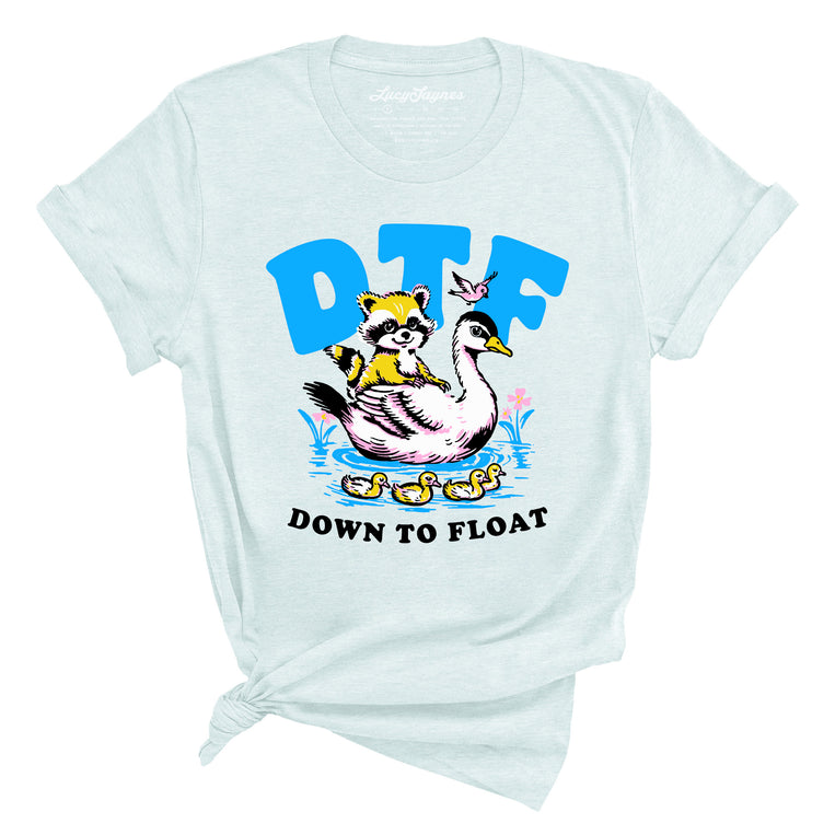 Down To Float Graphic Tee - Heather Ice Blue