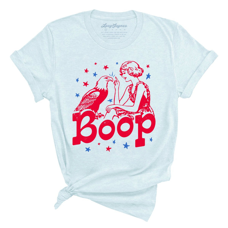Eagle Boop Graphic Tee - Heather Ice Blue