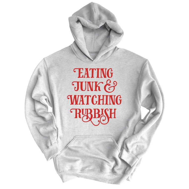 Eating Junk And Watching Rubbish Graphic Hoodie - Ash