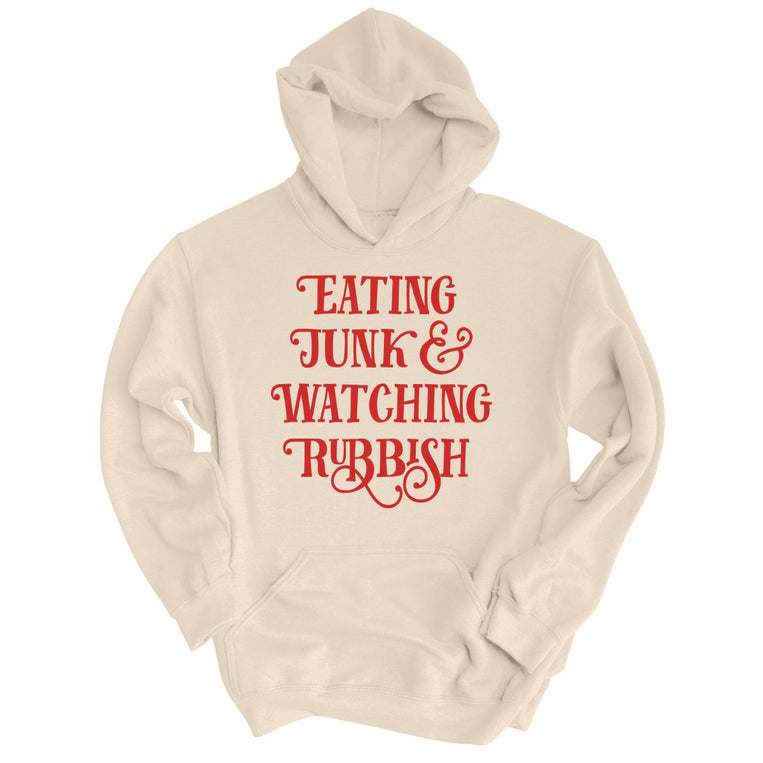 Eating Junk And Watching Rubbish Graphic Hoodie - Sand