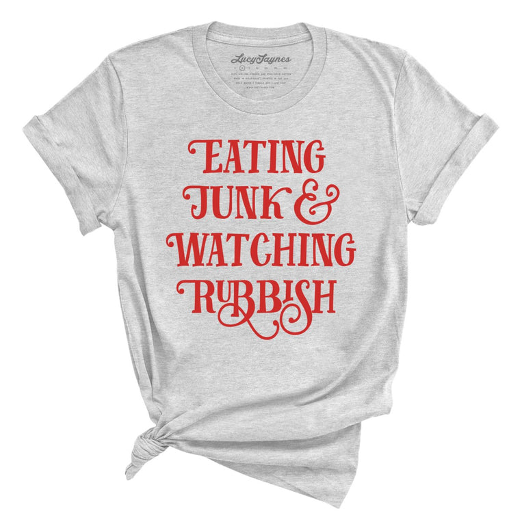 Eating Junk And Watching Rubbish Graphic Tee - Athletic Heather