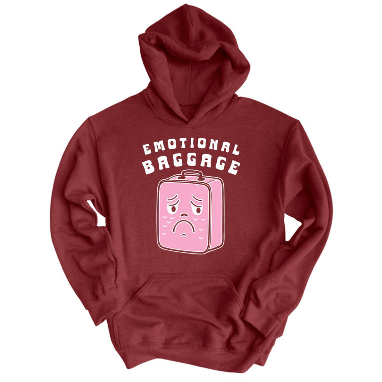 Emotional Baggage Graphic Hoodie - Maroon