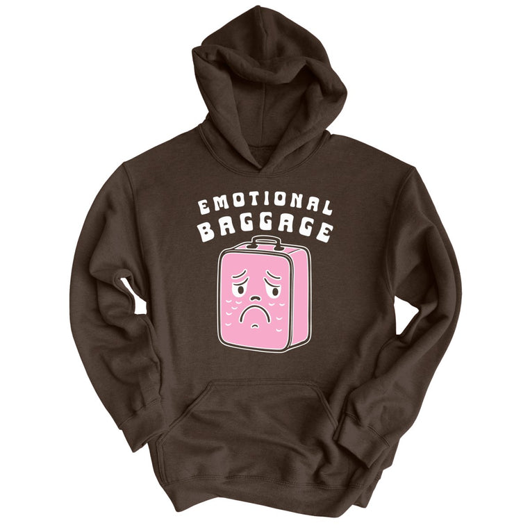 Emotional Baggage Graphic Hoodie - Dark Chocolate