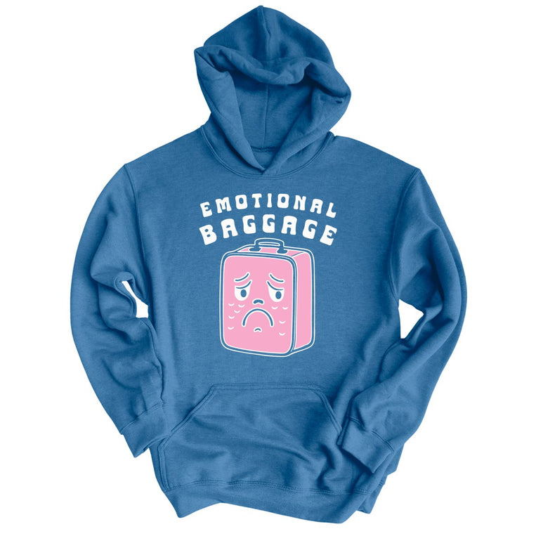 Emotional Baggage Graphic Hoodie - Indigo Blue