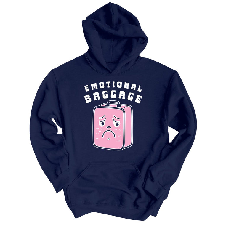 Emotional Baggage Graphic Hoodie - Navy