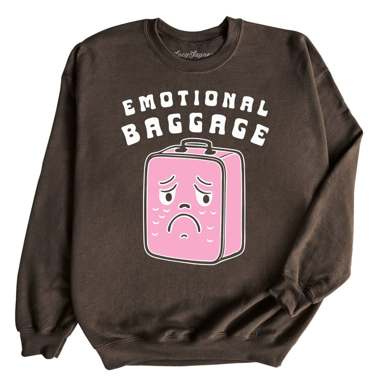 Emotional Baggage Graphic Sweatshirt - Dark Chocolate