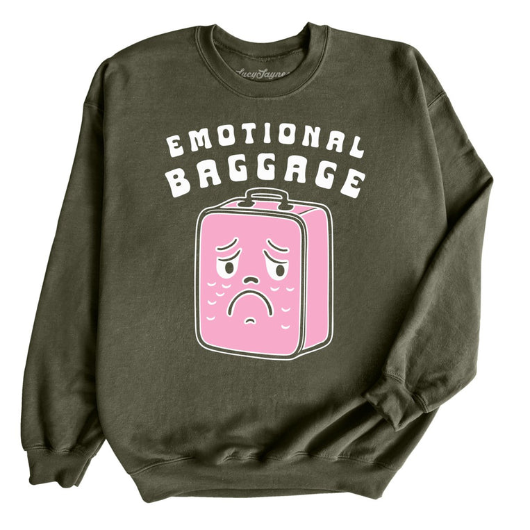 Emotional Baggage Graphic Sweatshirt - Military Green