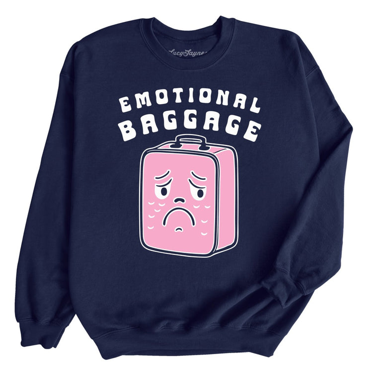 Emotional Baggage Graphic Sweatshirt - Navy