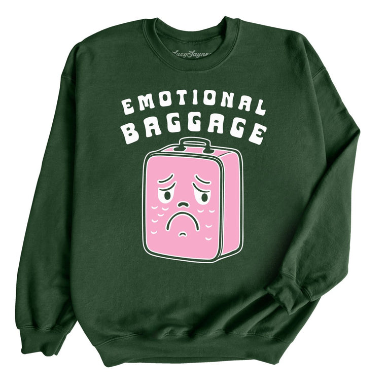 Emotional Baggage Graphic Sweatshirt - Forest Green