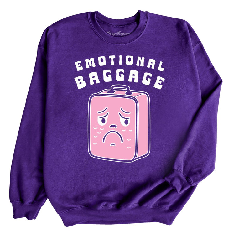 Emotional Baggage Graphic Sweatshirt - Purple